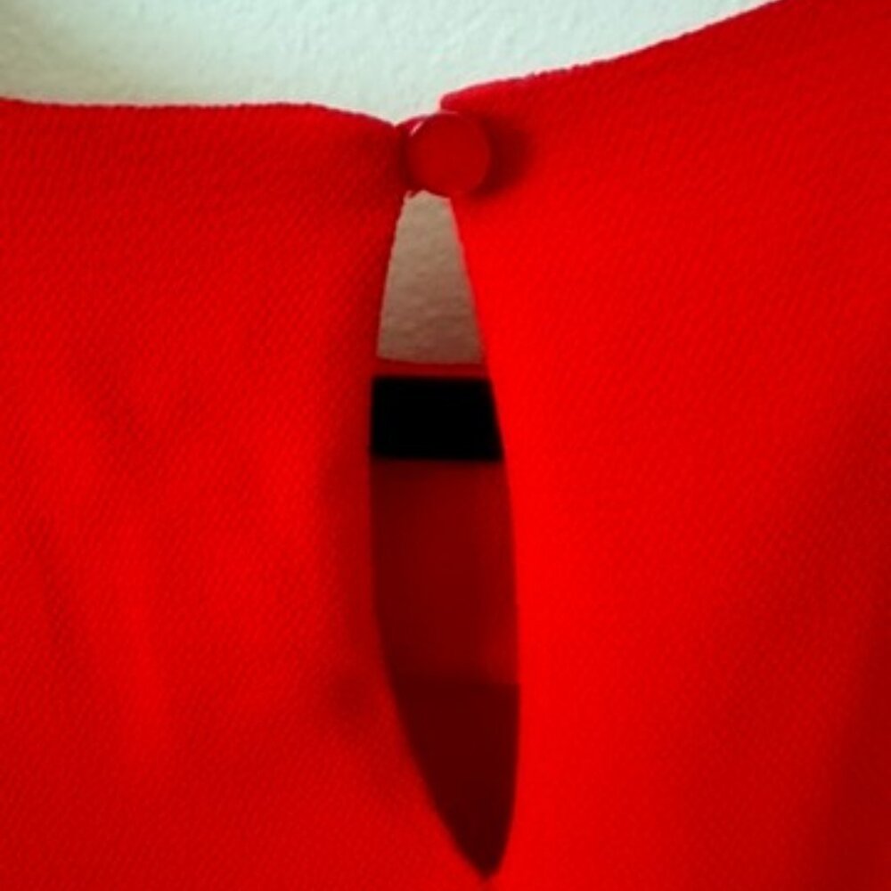 Cap Sleeve Red Blouse - Picture 4 of 4